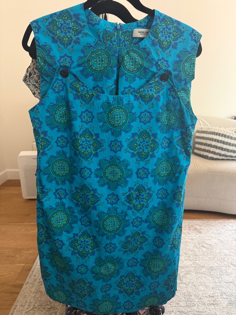 Rachel Comey Blue & Green Mini Dress shift great condition 6 made in New York US